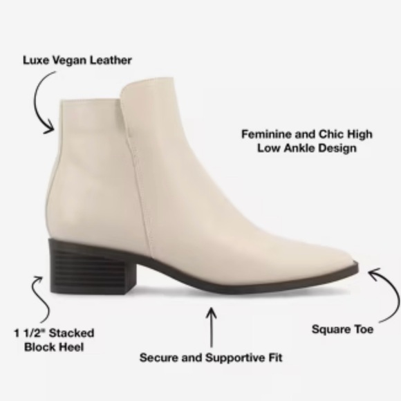 NWT Journee Collection Cappri Off White Women's Ankle Boots - Picture 2 of 9